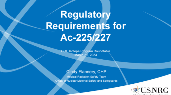Regulatory Requirements for Ac-225/227