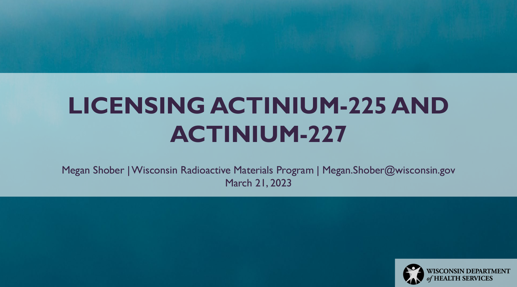 LICENSING ACTINIUM-225 AND ACTINIUM-227