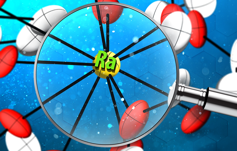 Illustration by Christopher Orosco, Oak Ridge National Laboratory Illustration of the structure of the radium compound characterized in this research. Single crystal X-ray diffraction provided detailed information on the bonding of radium in an organic molecule for the first time.